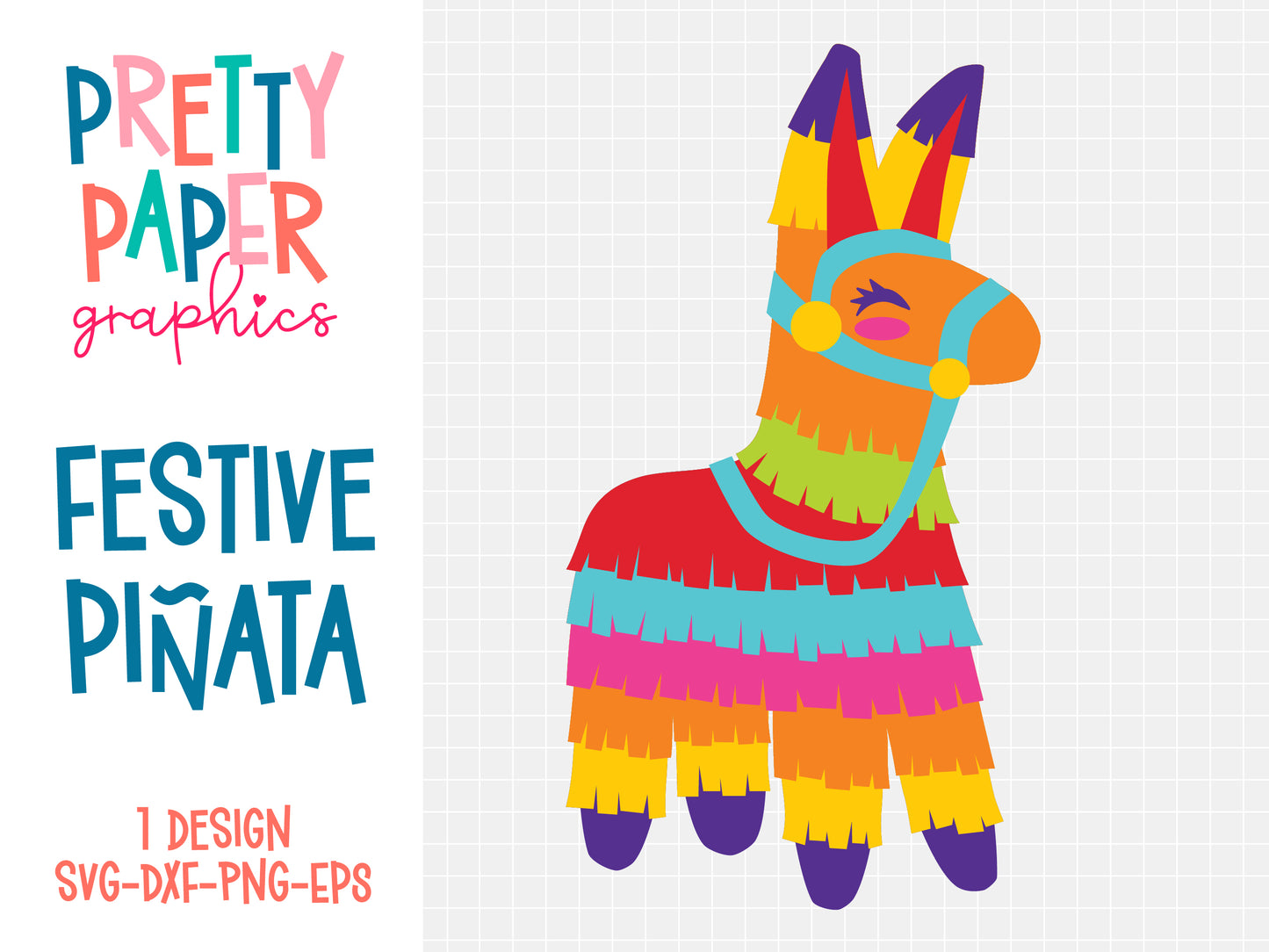 Pretty Paper Graphics Festive Pinata SVG Cut File Preview
