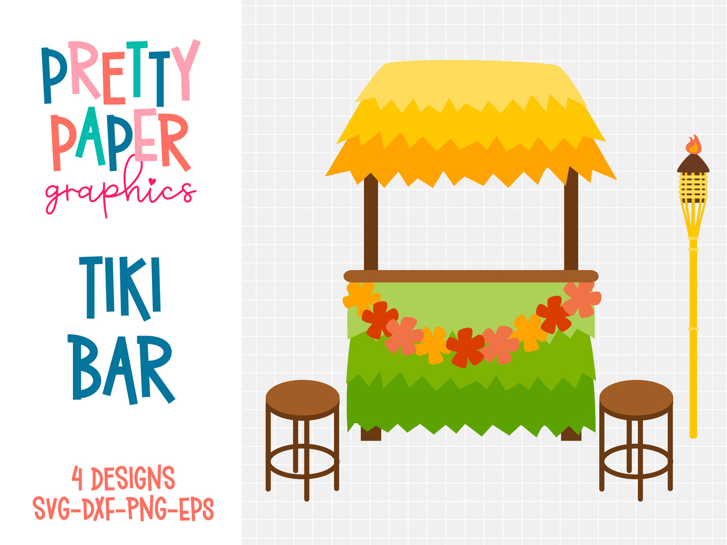 Pretty Paper Graphics Tiki Bar SVG Cut Files