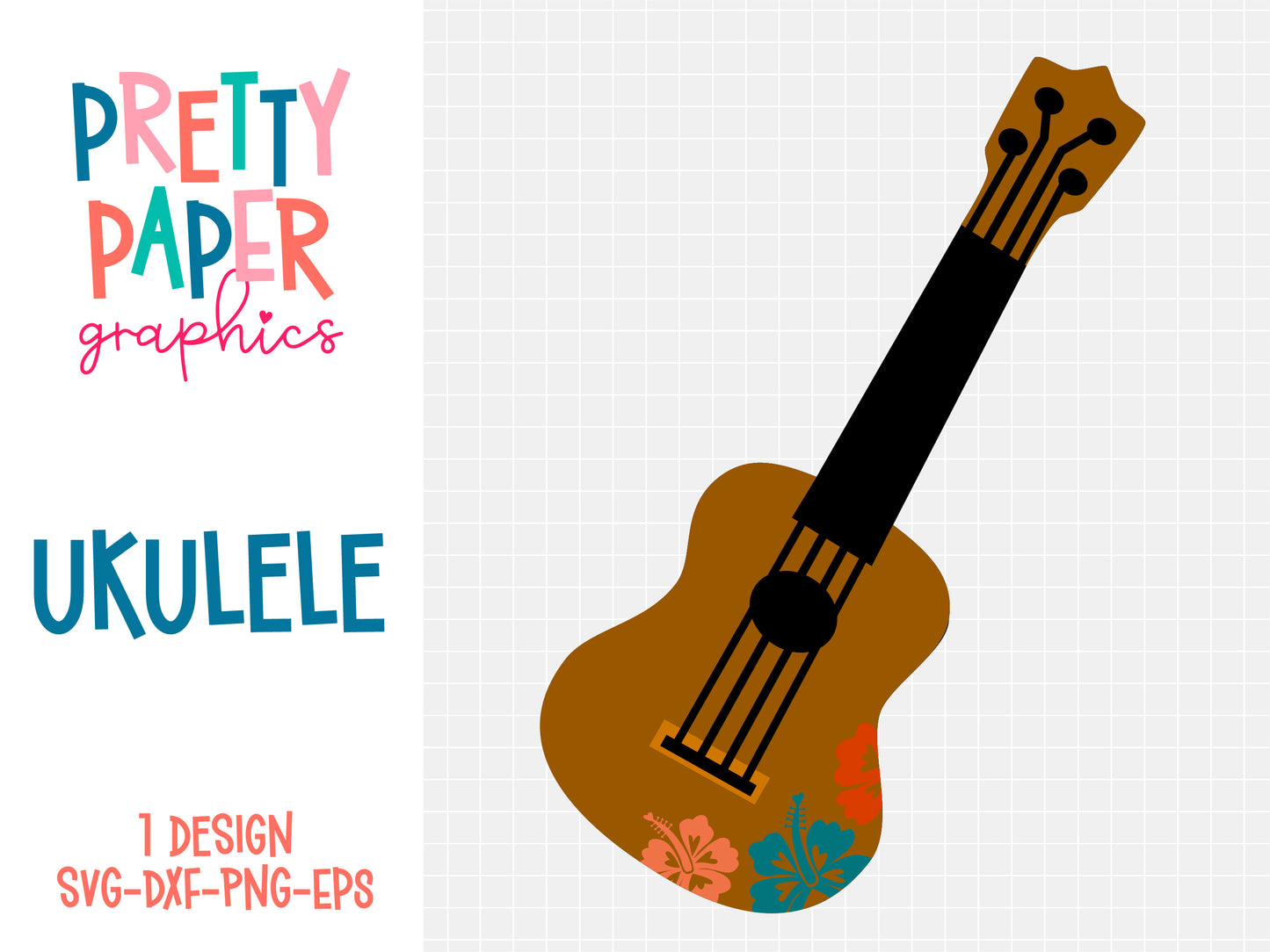 Pretty Paper Graphics Ukulele SVG Cut Files