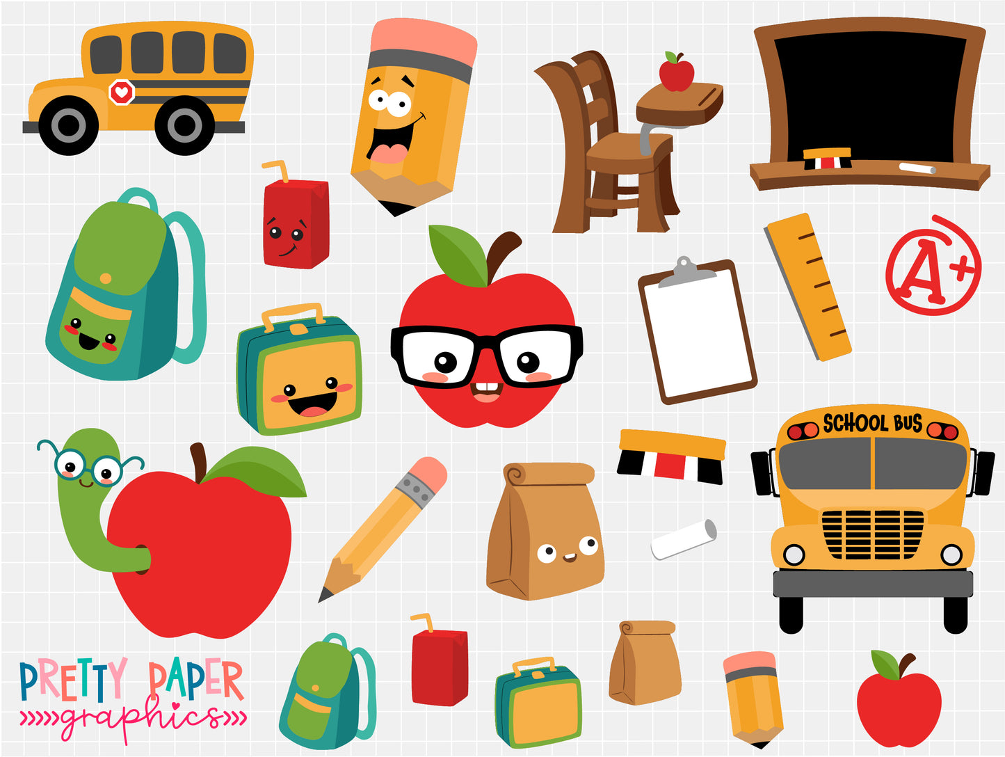 School Days SVG Bundle graphics by Pretty Paper Graphics