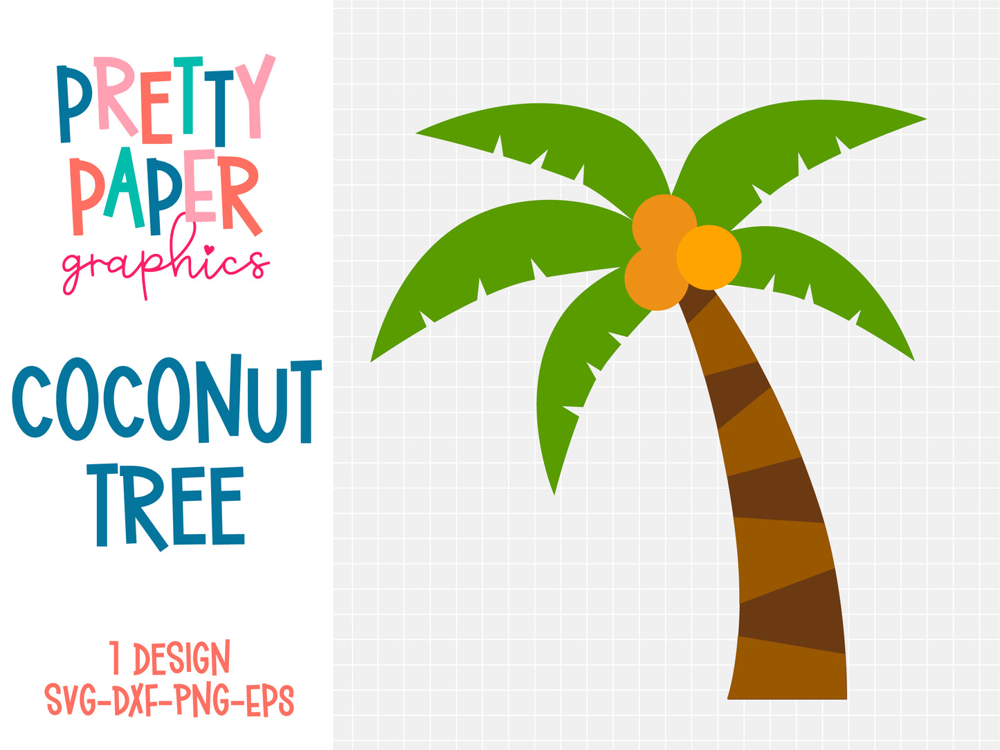 Pretty Paper Graphics Coconut Tree SVG Cut File