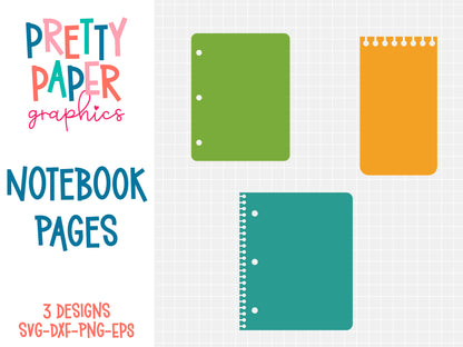 Notebook Pages SVG Cut Files by Pretty Paper Graphics