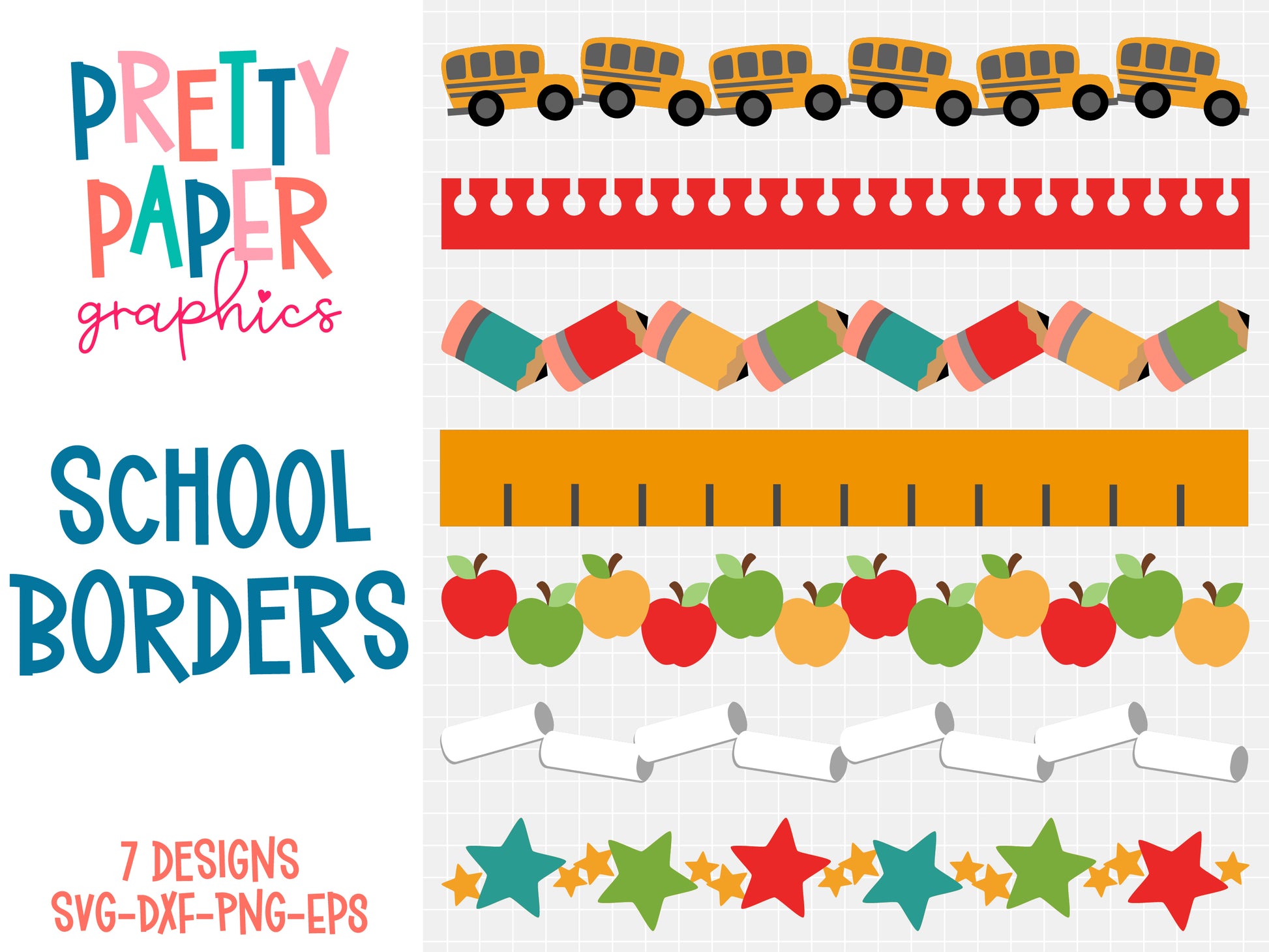 School Borders SVG Cut Files – Pretty Paper Graphics