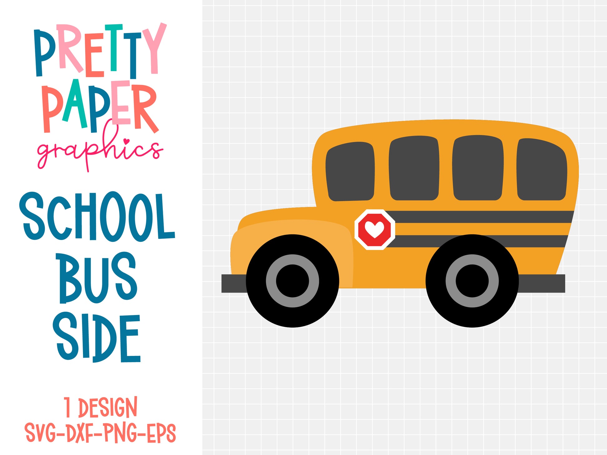 School Bus Side SVG Cut Files by Pretty Paper Graphics