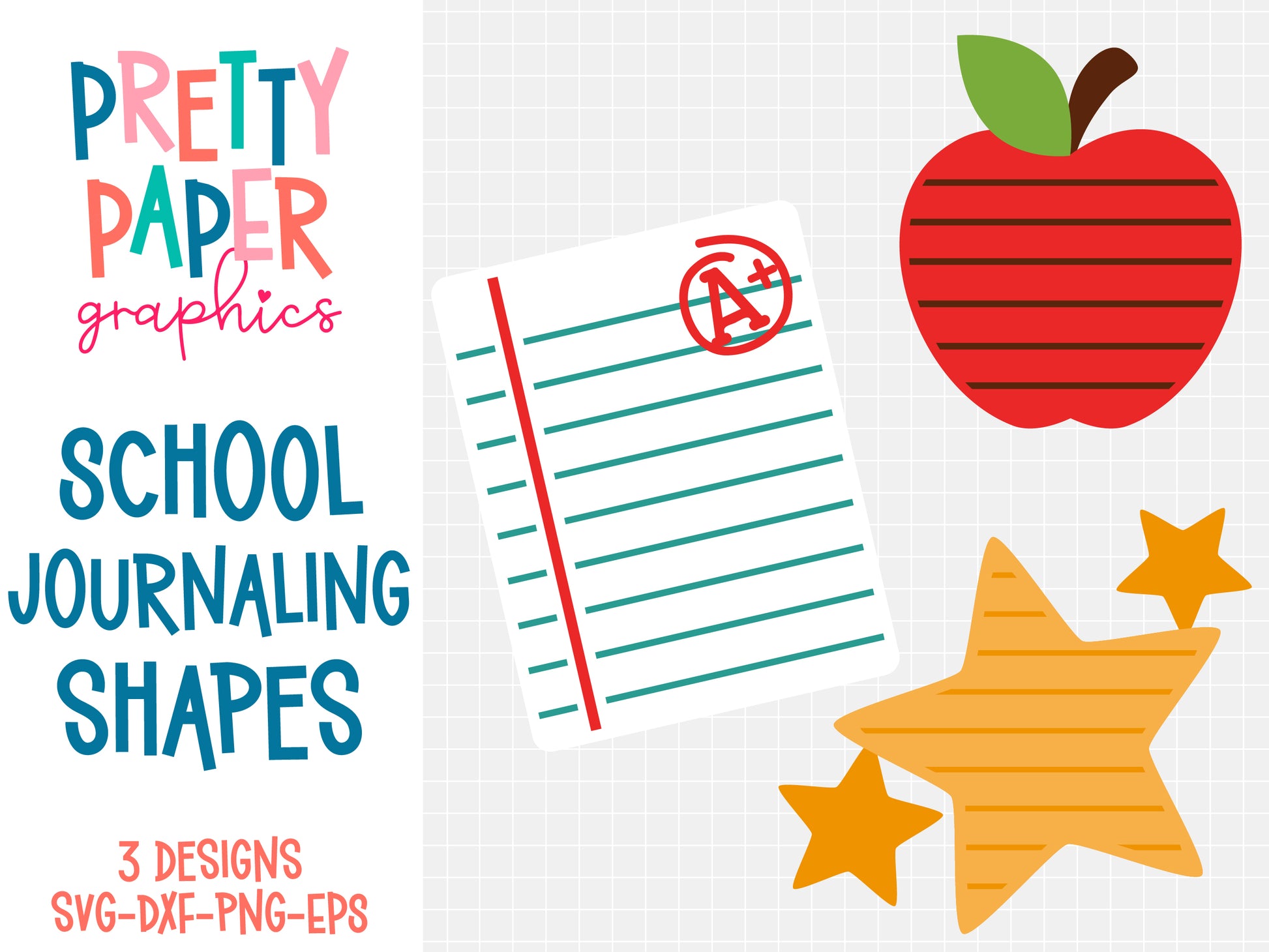School Journaling Shapes SVG Cut Files by Pretty Paper Graphics